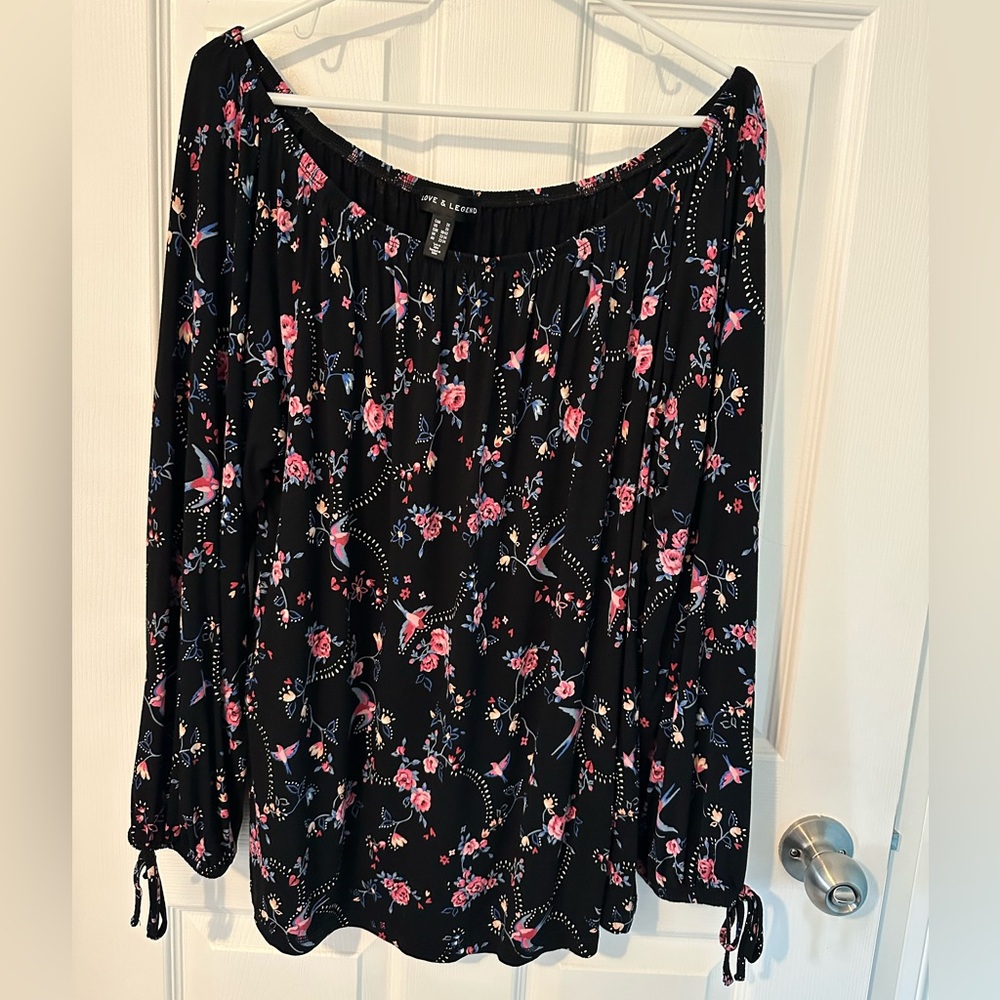 Love &Legend Floral Black Blouse